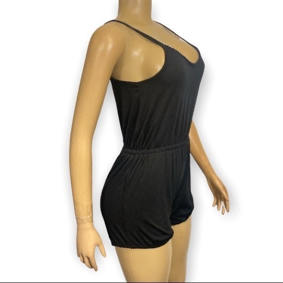 Laugh Out Loud Always Pajamas Shorts Romper Black Size S - Picture 2 of 14